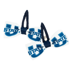 U-State Navy Snap Clip Bows Youth Girl